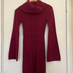 Red Knit Turtle Neck Dress